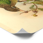 Vintage, schwarz-gelbe Katze-Bird-Lange Poster (Ecke)