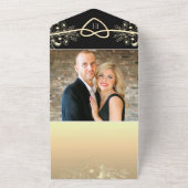 Vintage Schwarz-Gold-Hochzeit All In One Einladung (Außenbereich)