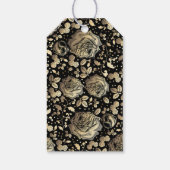 Vintage Schwarz-Gold-Hochzeit Geschenkanhänger (Rückseite)