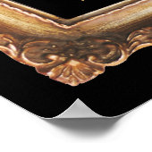 Vintage Schwarz-Gold-Hochzeitskarte Poster (Ecke)