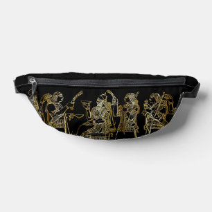 Vintage Schwarz Gold Persische Kunst Bauchtasche