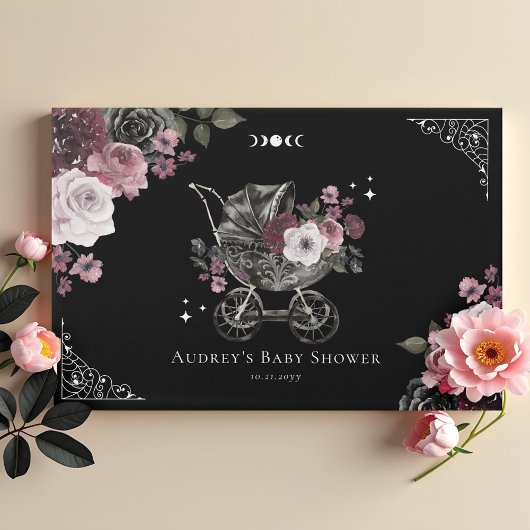 Vintage schwarz-gotische Kinderdusche Gästebuch