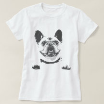 Vintage Schwarz Grau Französische Bulldogge Grafik
