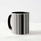 Vintage Schwarz-Grau-Muster Streifen Tasse (Vorderseite Links)