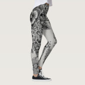 Vintage Schwarz/Graue Blume Hochzeiten Leggings (Rechts)