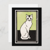 Vintage Schwarz-Grün-Farbkatze Mitteilungskarte (Vorne/Hinten)