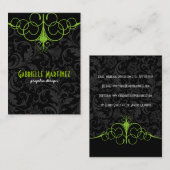 Vintage schwarz-grüne Damaskus Visitenkarte (Vorne/Hinten)