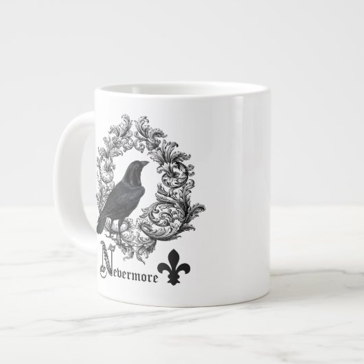 Vintage Schwarz-Halbkugel Jumbo-Tasse (Vorderseite Links)
