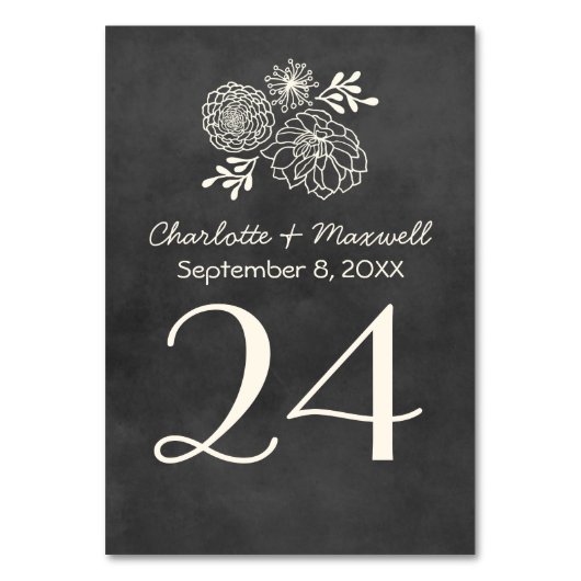 Vintage Schwarz-Halbpension-Monogramm Tischnummer (Rückseite)