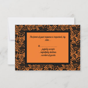VINTAGE SCHWARZ HELLES ORANGE SPITZE RSVP KARTE