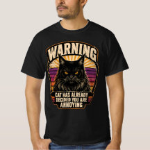 Vintage Schwarz Maine Coon Warnung Sonnenstrahlen