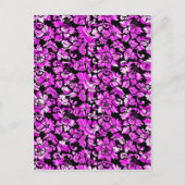 Vintage, schwarz-metallisch-rosa Damasken Postkarte (Vorderseite)