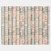 Vintage schwarz-rosa Buchstapel Fleecedecke (Vorderseite (Horizontal))
