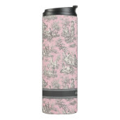 Vintage schwarz-rosa-Toile Thermosbecher (Nach links gedreht)