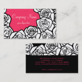 Vintage Schwarz-, Rosa- und Weißrosen - Visitenkar Visitenkarte (Vorne/Hinten)