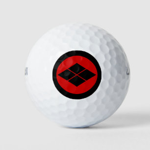 Vintage Schwarz Rot Takeda Japan Mon Oriental Golfball