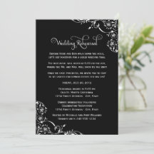 Vintage Schwarz-Scrolls Hochzeit und Abendessen