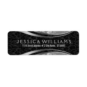 Vintage schwarz-silbergraue Damasken