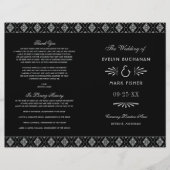 Vintage Schwarz-Silver Art Deco Hochzeitsprogramme (Vorderseite)