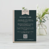 Vintage Schwarz-Tan-Kapitel-Hochzeitkarte Beilage Begleitkarte (Stehend Vorderseite)