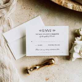 Vintage Schwarz-Weiß-Art-Déco-Hochzeit RSVP Karte