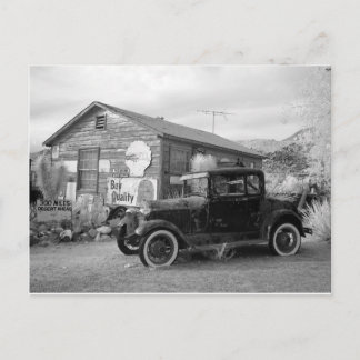 Vintage Schwarz-Weiß-Auto Postkarte