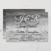 Vintage Schwarz-Weiß-Beach-Hochzeit Einladung (Vorne/Hinten)