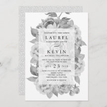 Vintage Schwarz-Weiß-Blumen-Hochzeit