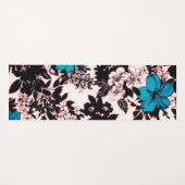 Vintage Schwarz-Weiß-Blumen Yogamatte (Vorderseite (Horizontal))