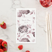 Vintage Schwarz-Weiß-Blush-Tone-Blumenzehen Serviette (Beispiel)