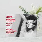 Vintage Schwarz-Weiß-Braut Frankensteins Einladung (Stehend Vorderseite)