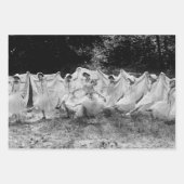 Vintage Schwarz-Weiß-Decoupage Ballerina Geschenkpapier Set (Vorderseite 3)