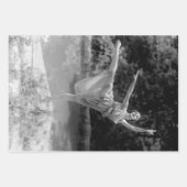 Vintage Schwarz-Weiß-Decoupage Ballerina Geschenkpapier Set (Vorderseite)