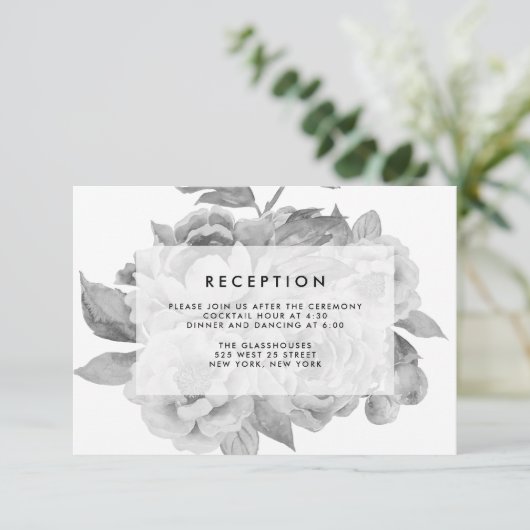 Vintage Schwarz/Weiß-Empfang-Karte Begleitkarte (Stehend Vorderseite)