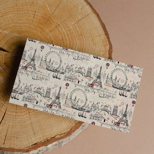 Vintage Schwarz/Weiß-Europa-Bilder Adressaufkleber