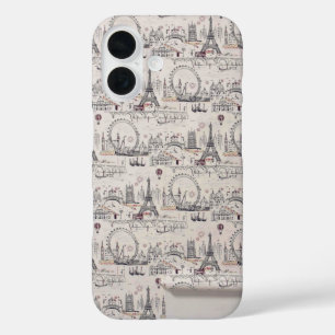 Vintage Schwarz/Weiß-Europa-Bilder Case-Mate iPho iPhone 16 Hülle