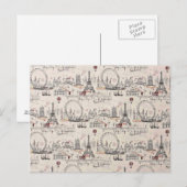 Vintage Schwarz/Weiß-Europa-Bilder Postkarte (Vorne/Hinten)