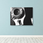 Vintage Schwarz-Weiß-Filmkamera Lens 16x20 Leinwanddruck (Insitu (Holzboden))