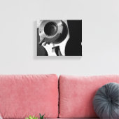Vintage Schwarz-Weiß-Filmkamera-Linsen 8x10 Leinwanddruck (Insitu (Wohnzimmer))