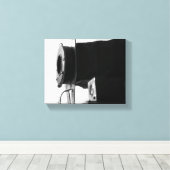 Vintage Schwarz-Weiß-Filmkamera mit einem Durchmes Leinwanddruck (Insitu (Holzboden))