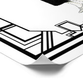 Vintage Schwarz-Weiß-Flapper-Mode Poster (Ecke)