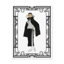 Vintage Schwarz-Weiß-Flapper-Mode