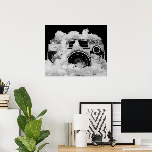 Vintage Schwarz-Weiß-Fotokamera Poster (Heimbüro)