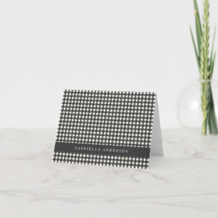 Vintage Schwarz-Weiß Gingham Karo personalisiert