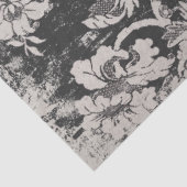 Vintage Schwarz-Weiß-Grunge-Flora Seidenpapier (Detail)