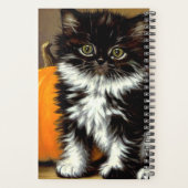 Vintage Schwarz-Weiß-Halloween-Katze Planer (Rückseite)