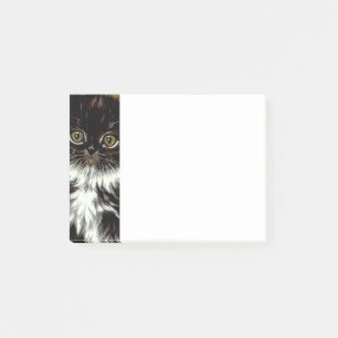 Vintage Schwarz-Weiß-Halloween-Katze Post-it Klebezettel
