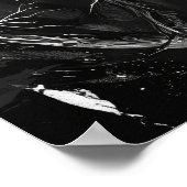 Vintage Schwarz-Weiß-Herzerkrankung Poster (Ecke)