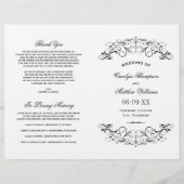 Vintage Schwarz-Weiß-Hochzeitsprogramme Geblüht (Vorderseite)