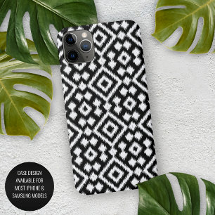Vintage Schwarz Weiß Ikat Argyle Quadrate Kunst iPhone 16 Pro Max Hülle